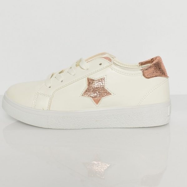 Irina sneakers med bronze guld stjerne hvide sneakers med bronze detaljer